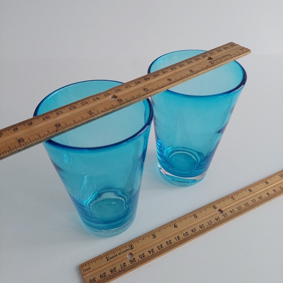 Aqua Blue 16oz Pint Glasses Set of 2 Turquoise Beer Glasses - Picture 4 of 6